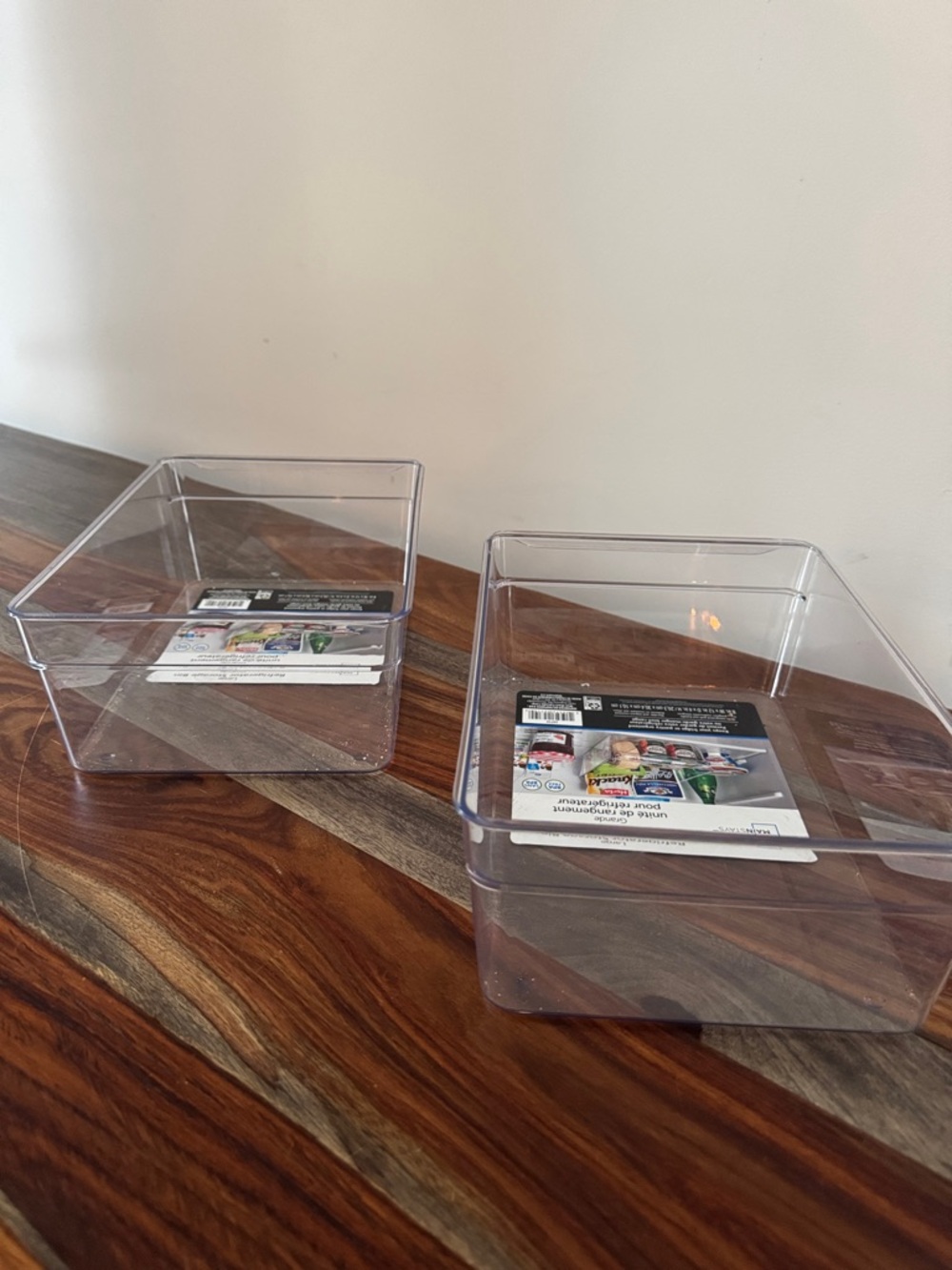 Clear Plastic Storage Bins - Set of 2